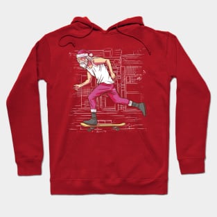 Skinny Skateboarding Santa Claus // Skater Claus Hoodie